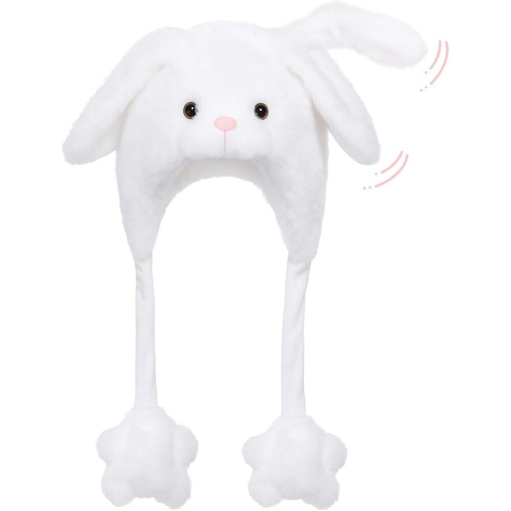 Animal Plush Hat with Moving Ears Pop Up Beating Cosplay Dress Up Gift for Kids